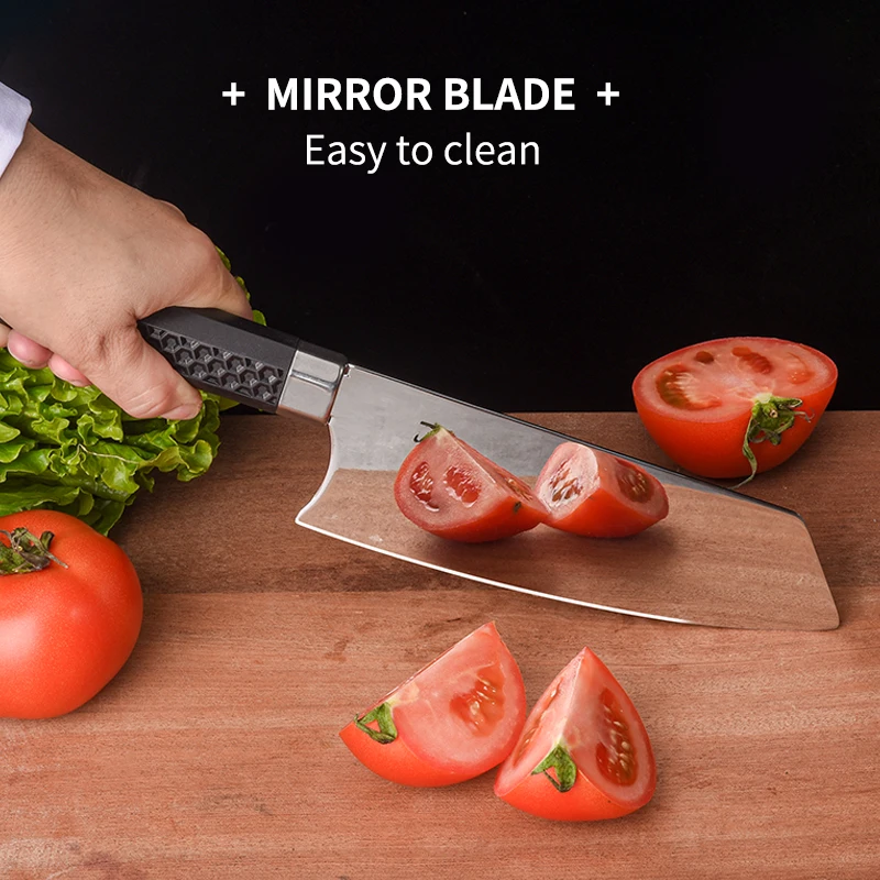 QVZ Chinese Kitchen Knife 4CR14 Stainless Steel Kitchen Knife Sharp Meat Cleaver Cooking Tool Slicing Knife Vegetable Knife