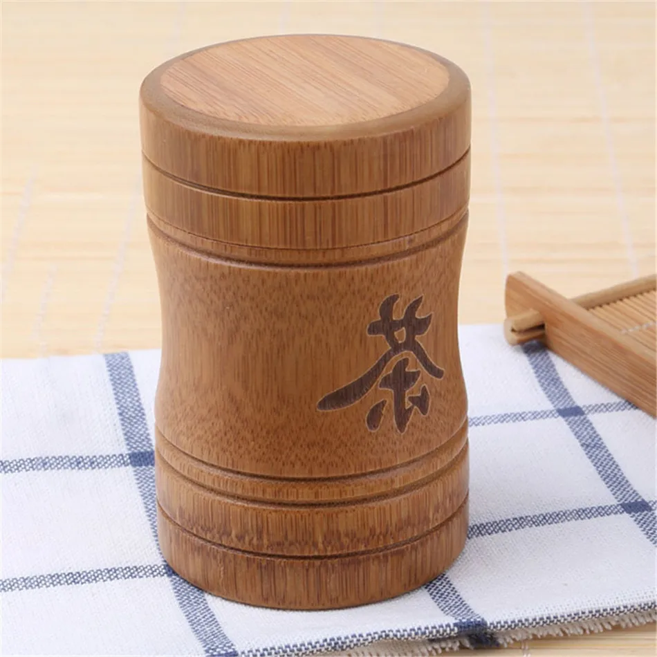 

VOGVIGO Portable Mini Tea Box Bamboo Material Travel Outdoor Vase Sealed Jar Gift Tea Set Accessories New 2020 Small Gift