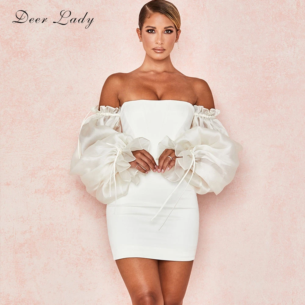 White off the shoulder corset dress Clearance