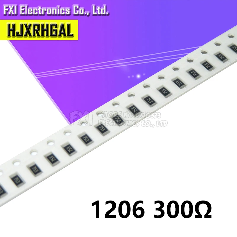 

100PCS 1206 SMD Resistor 300 ohm chip resistor 0.25W 1/4W 300R 301 new original