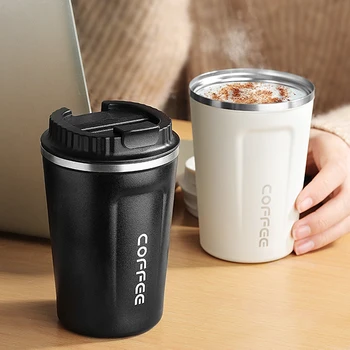

400ML Thermos Mug Coffee Cup with Lid Thermocup Seal Stainless Steel vacuum flasks Thermoses Thermo mug for Car My Water Bottle
