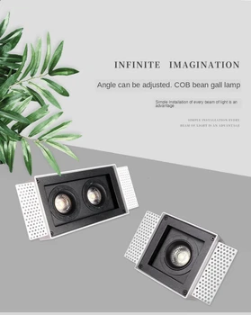 

LED Spotlight Embedded Embedded Double-headed Bean Gall Lamp Lighting Conceal Install Spotlight Adjustable Angle Home Decoration