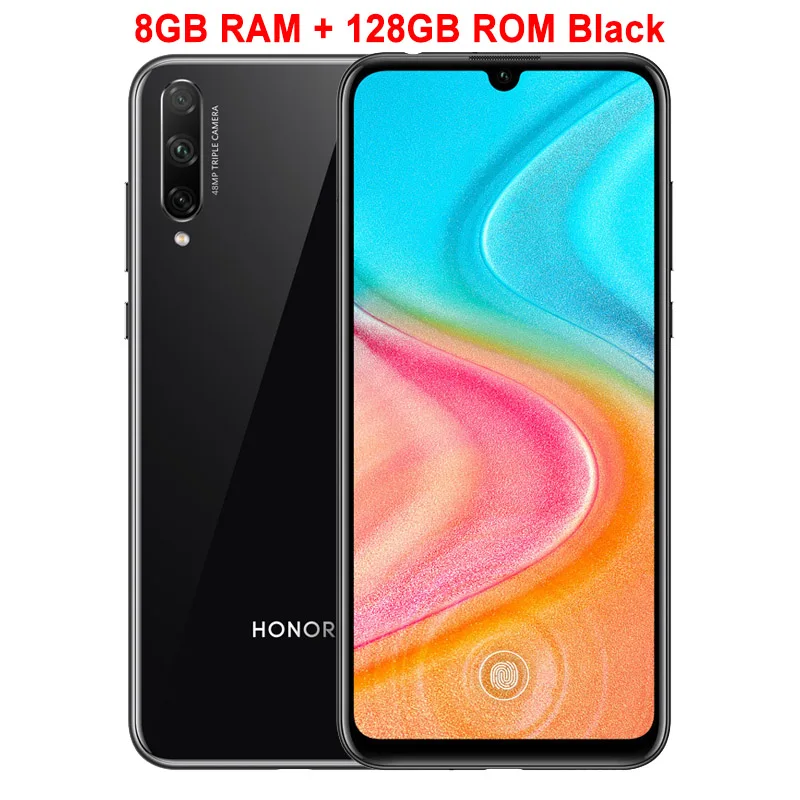 Мобильный телефон Honor 20 Lite, 6,3 дюймов, 4 Гб+ 64 ГБ, Восьмиядерный процессор Kirin 710F, Android 9,0, МП, смартфон с отпечатком пальца - Color: BLACK 8GB 128GB