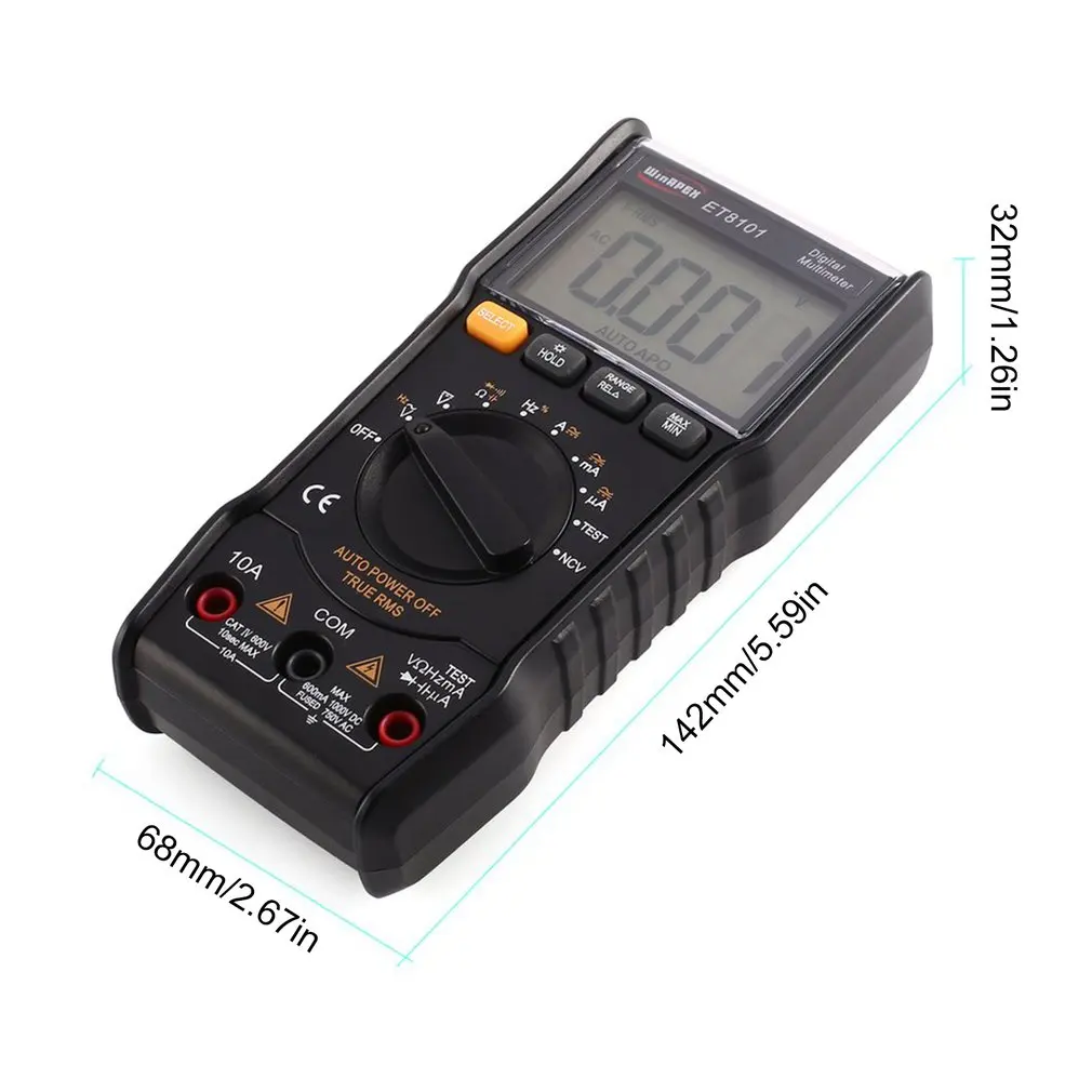 ET8101 Цифровой мультиметр 5999 отсчетов True RMS AC/DC Вольт Ампер Ом Емкость Частота NCV диод тестер непрерывности