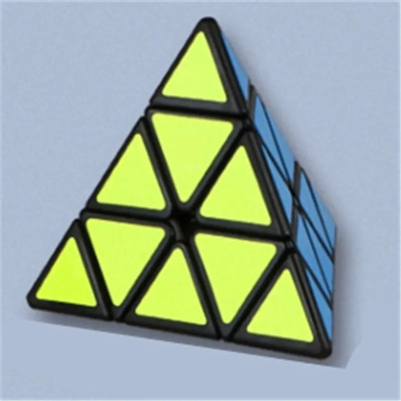 Волшебный куб Pyraminx Пирамида 3 3 3 развивающие игрушки Детский подарок игрушка твист паззлы Cubo Magico Piramide идея подарка DD60MF - Цвет: Black