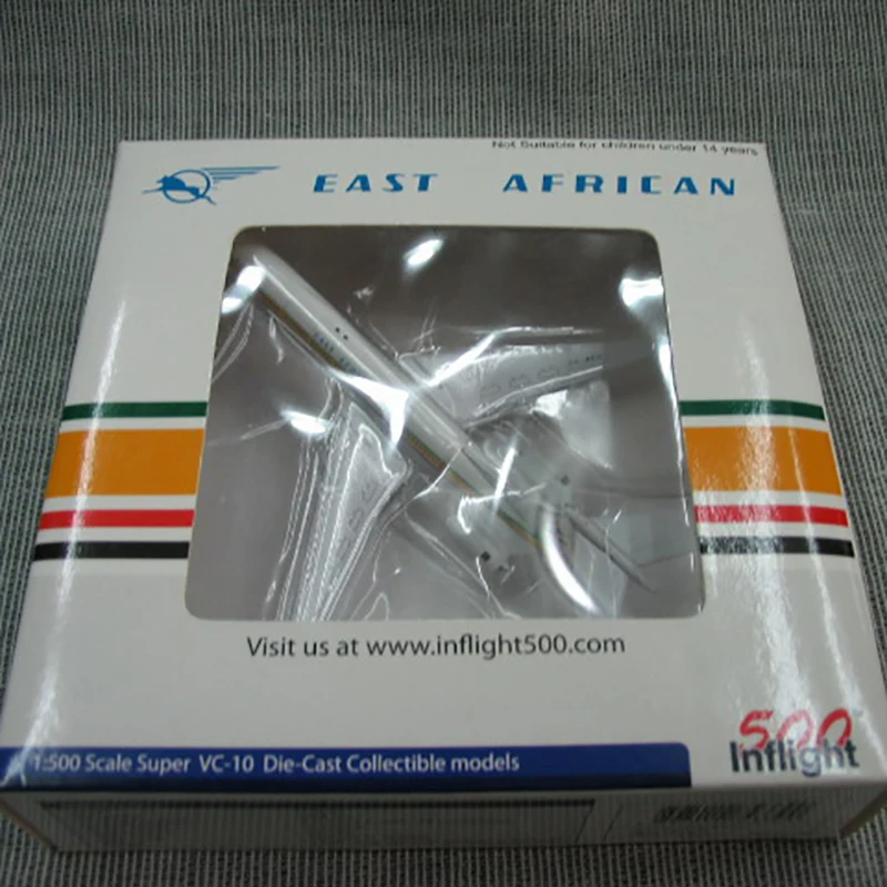 

1:500 Scale Airplane BOAC VC-10 Airlines Jet Aircraft Model East African with Landing Gear Alloy Plane Kids Gift about 10.5CM