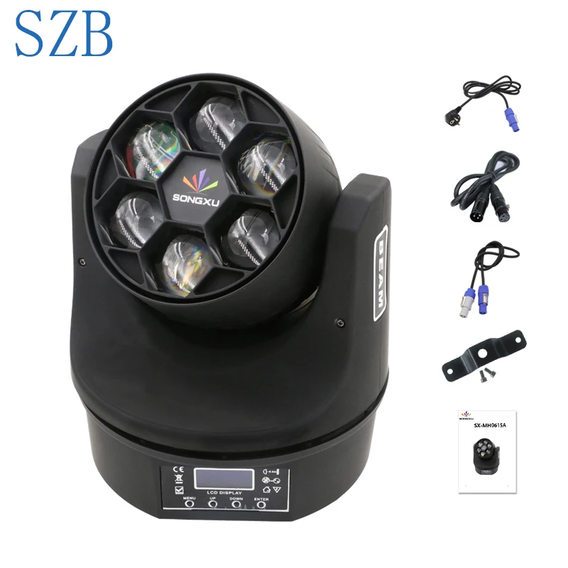 SZB 6x15 Вт мини пчелиные глаза RGBW 4 в 1 Вращающаяся головка луч