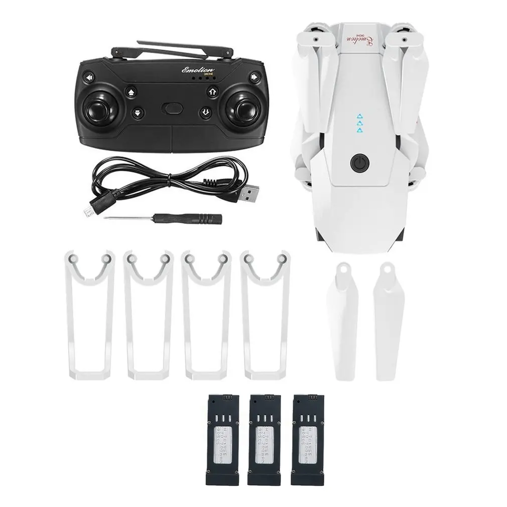 DJ-1 2,4 ГГц Wi-Fi FPV складной Радиоуправляемый Дрон с широкоугольным 0.3MP HD камерой, удерживающий высоту, с безголовым режимом, самолет с 3 батареями