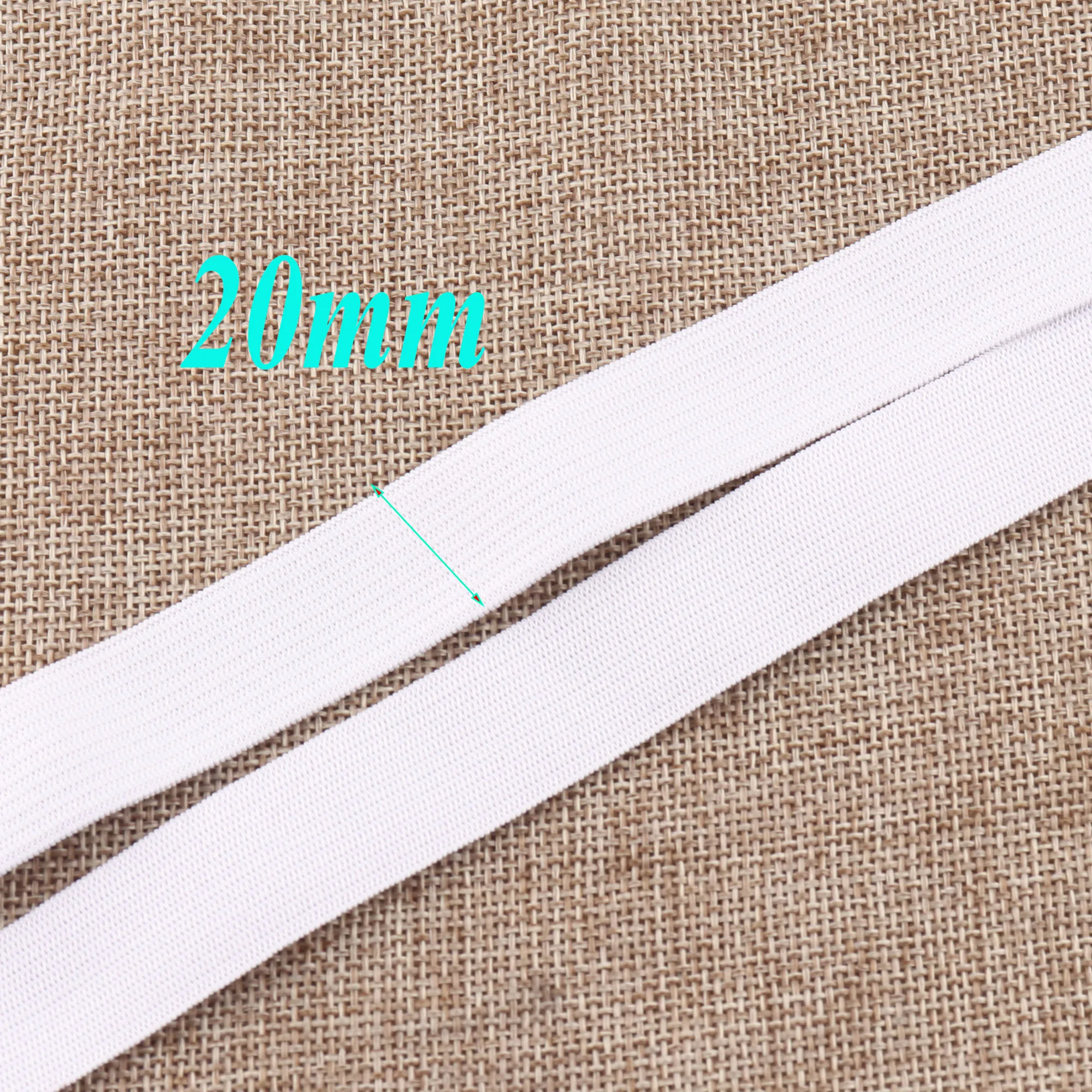 Elastic Band 10 YARDS White Nylon Coated Flat Stretch String,20mm/25mm  Thick Drawstring Elastic Cord Rope Trim