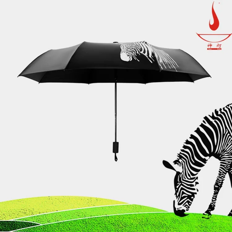 

Creative Magic Water Discoloration Zebra Umbrella Sun-resistant Vinyl Folding Black Umbrella Fashion College Style Umbrella Batc