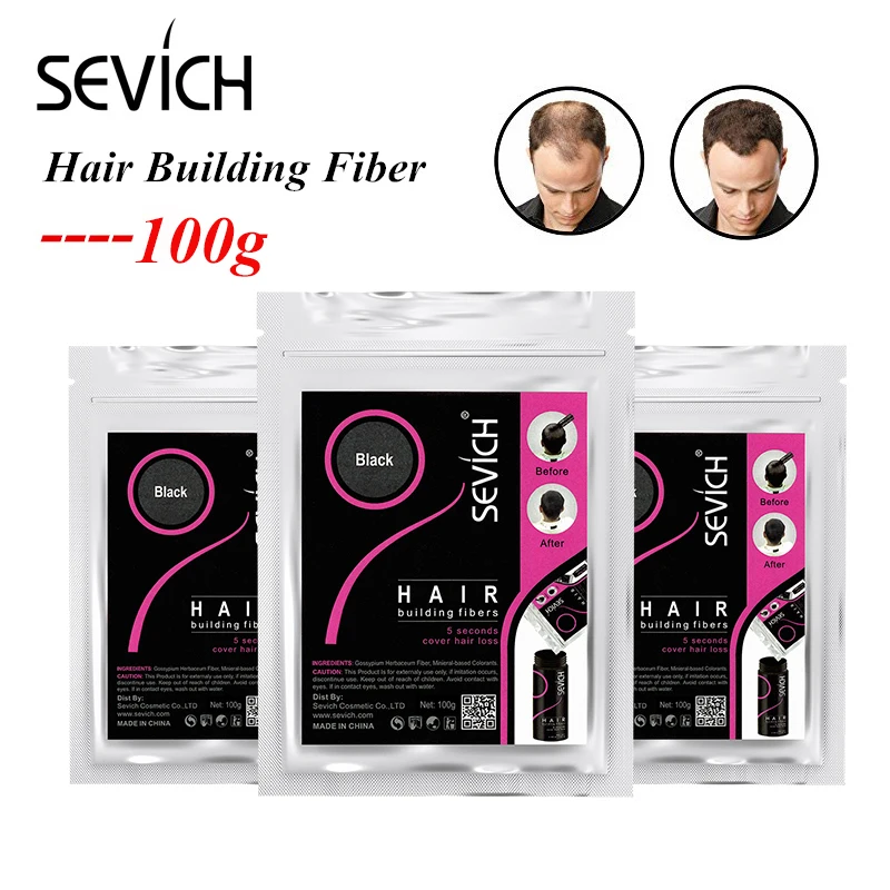

Sevich 100g Hair Building Fibers Refill 10 Color Keratin Hair Regrowth Fiber Thickening Powders Hair Loss Product Hair Treatment