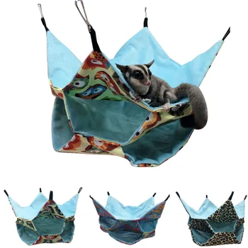 

Plush Hamster Hammock Hanging Double Thick Plush Warm Sleeping Bag Nest LargeHanging House For Rabbit Pet Bed
