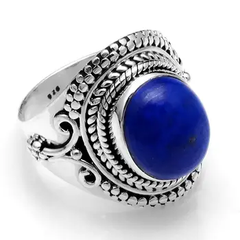 

Genuine Lapis Lazuri Ring 925 Sterling Silver, USA Size : 7.25, AR4114