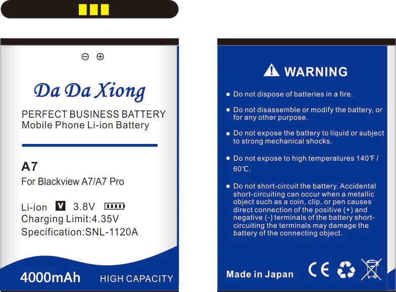 Аккумулятор DaDaXiong 0 цикл 4000 мАч для Blackview A7 Pro высококачественный аккумулятор