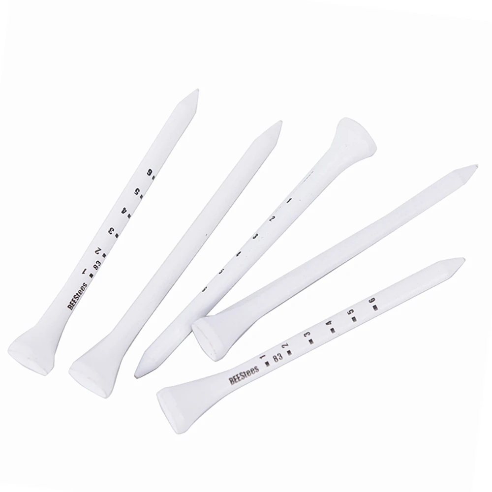 50PCS Professional Golf Tees 83mm White Golf Wood Tee Striped Digital ScaleGolf Tees Golf Accesories Golf Training Aids