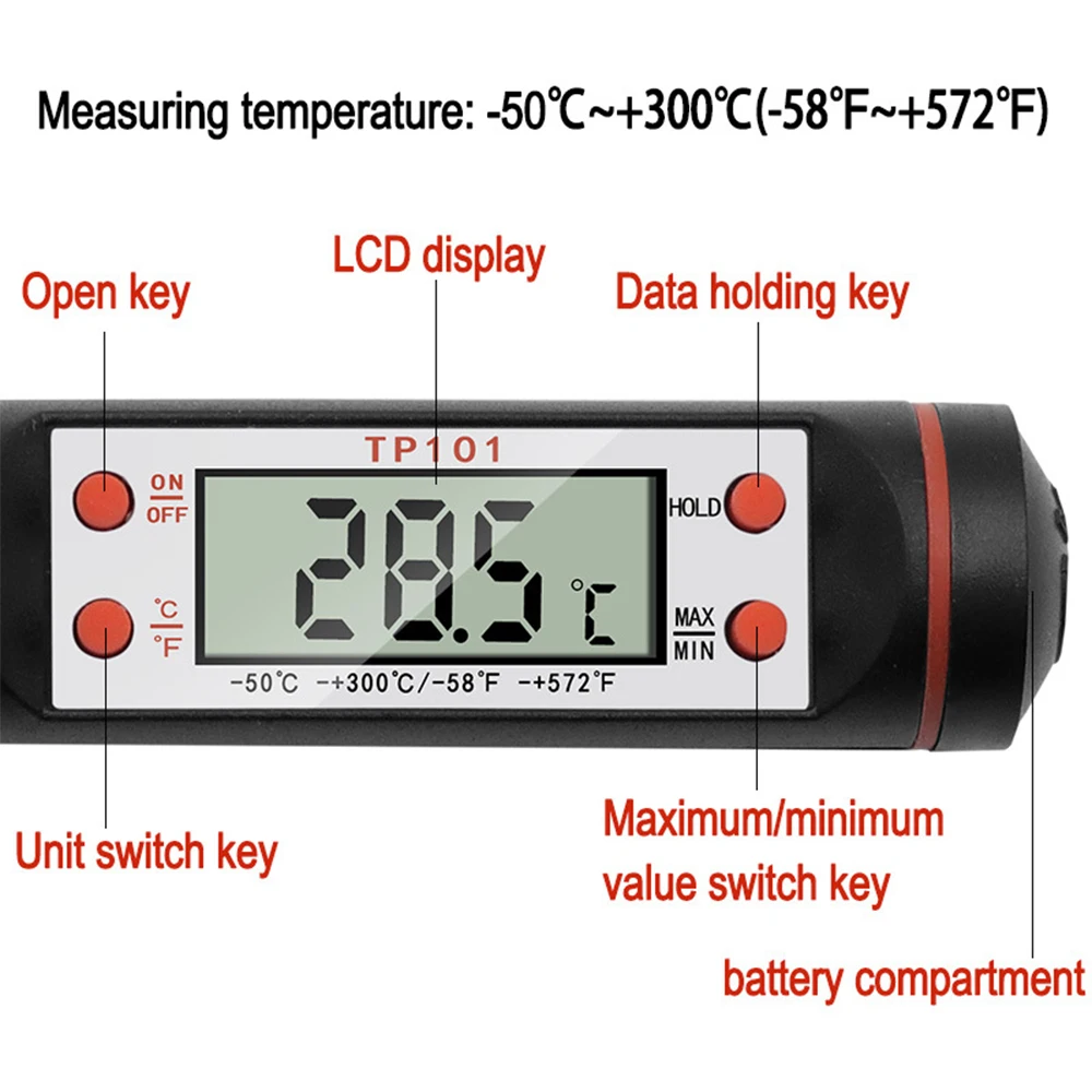 1 küche Digital Thermometer für Fleisch Wasser Milch Kochen Food BBQ T6X7 
