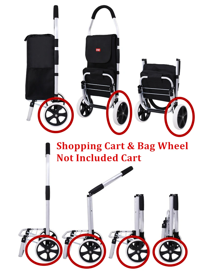 ALWAYSME 1PCS Shopping Cart Wheels Shopping Cart and Trolley Dolly Shopping Cart Wheels