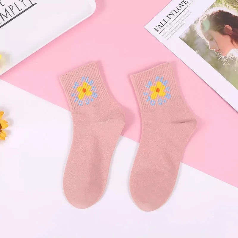 Calcetines de algodón de personaje с мультяшными принтами Harajuku mujer lindo унисекс скейтборд calcetines Hipster moda животных esta - Цвет: 9