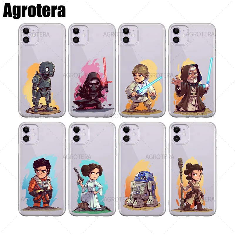 

Agrotera 100 Pieces Phone Cases Kylo Renn Luke Skywalker Clear TPU Case Cover for iPhone 6 6s 7 8 Plus X XS XR 11 Pro Max
