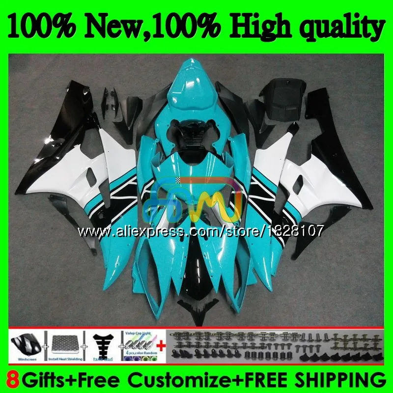 Средства ухода за кожей для YAMAHA YZF R 6 YZF 600 YZF-600 YZFR6 06 07 53BS. 29 YZF R6 06-07 600CC YZF600 YZF-R6 Голубой Белый 2006 2007 OEM обтекатели - Цвет: No. 1
