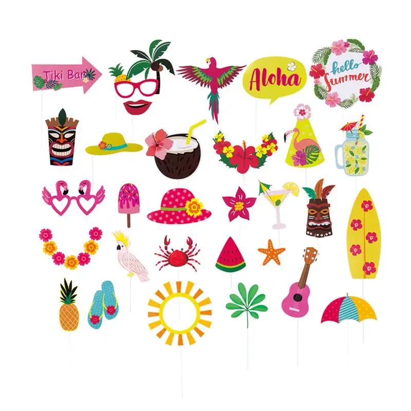 

30pcs Photo Props Beach Vacation Photo Shooting Party Supplies Party Props Accessories Photography for Summer Party