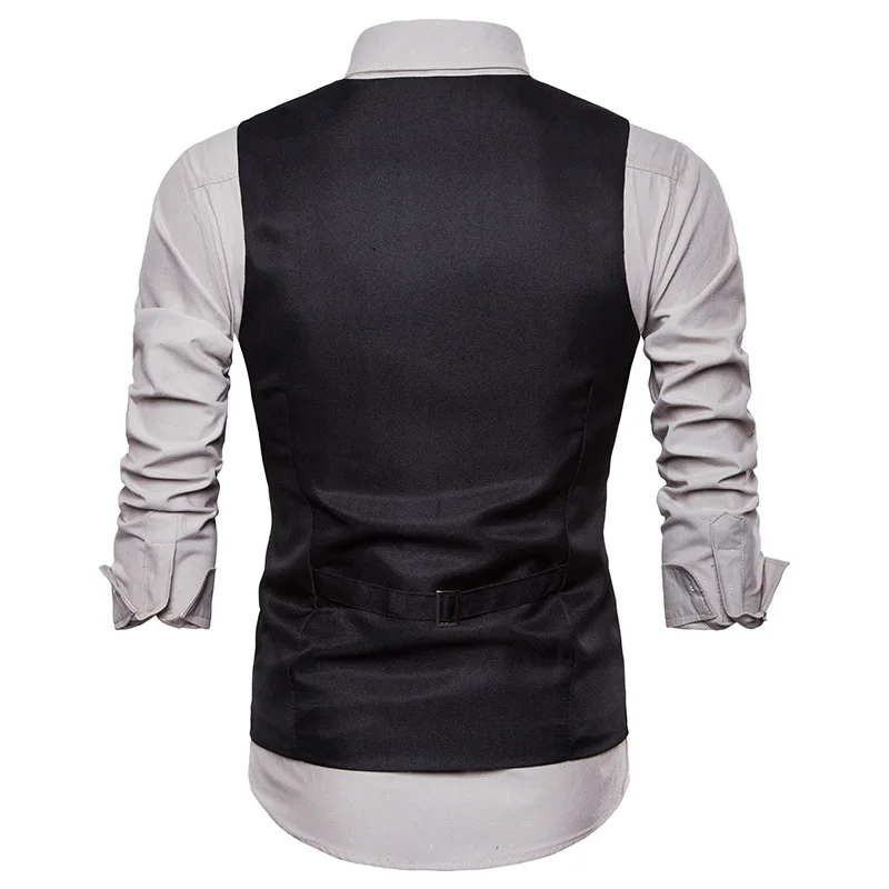 Men's V-neck Single Breasted Irregular Design Waistcoat Sportsman Suit Vest M41
