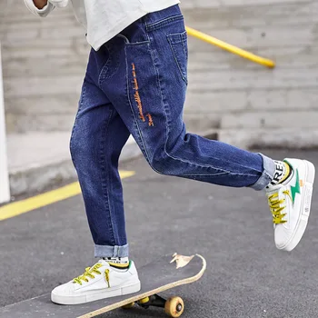 

IENENS Baby Boys Jeans Denim Trousers Children Clothes Kids Stretch Jeans Jeans Young Boy Straight Cowboy Trousers Casual Pants