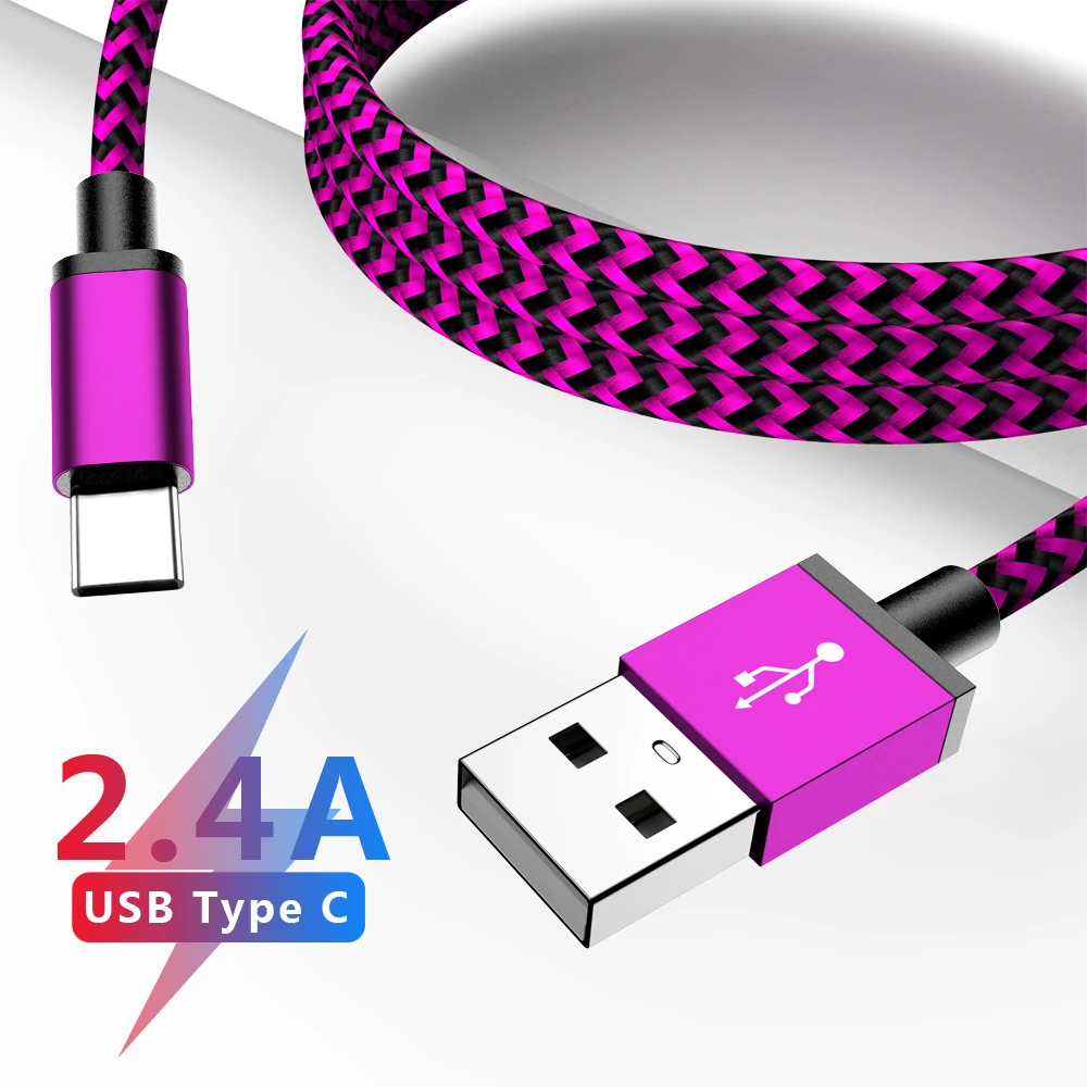 MUSTTRUE 2.4A USB C кабель провод для быстрого заряда 1 м 2 3 Tipo xiaomi redmi note 7 type c зарядное