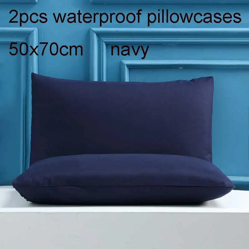 Твердый эластичный наматрасник, водостойкая подушка для матраса, покрывает двойной наматрасник королевского размера, покрывала - Цвет: 2pcs pillowcases