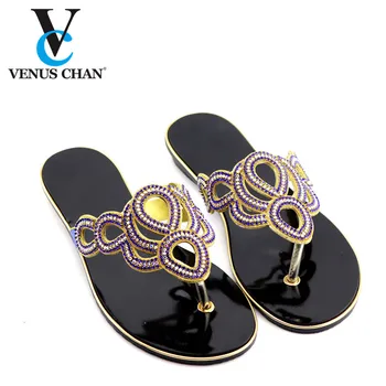 

New Arrival Women Shoes Slip on Summer Shoes Decorated with Rhinestone African Wedding Shoes for Women Italy Party Shoe