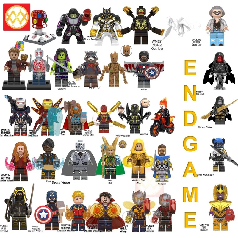 

Scarlet Witch Dr Strange Avengers endgame juguetes Thor Iron man loki building blocks War Machine Antman Spiderman children Toys