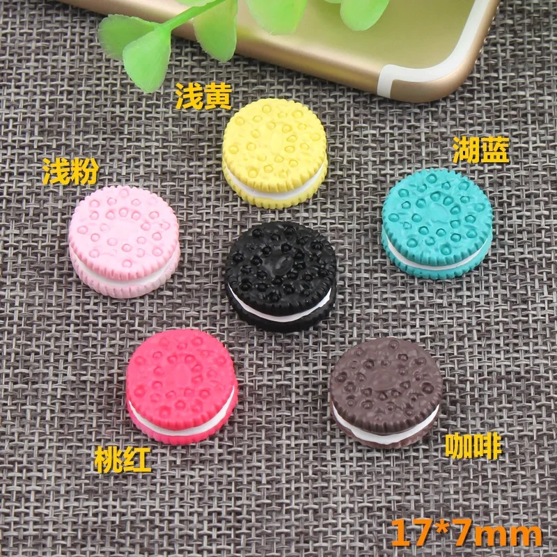 

10PCS Biscuit Resin Charms For DIY Accessories SLIME Filling Finding Sandwich Biscuit Charms