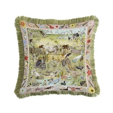 Printed Plush Square Decorative Throw Printing Animal Horse Pillowcase Cushion Cover Comfortable Seat Pillow Covers Zara*Women