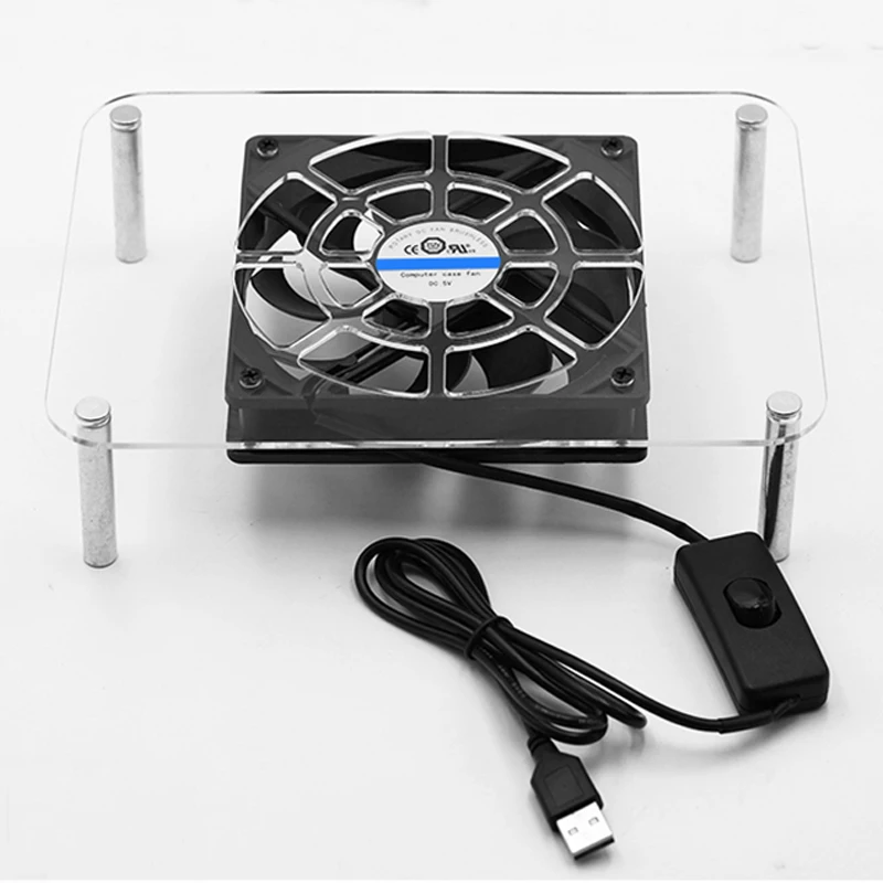 Cremalheira de Refrigeração Usb com Ventilador para Modem Ótico Caixa de tv Disco Rígido Móvel 12cm Ventilador Silencioso Dissipador de Calor com Interruptor - Imagem 4