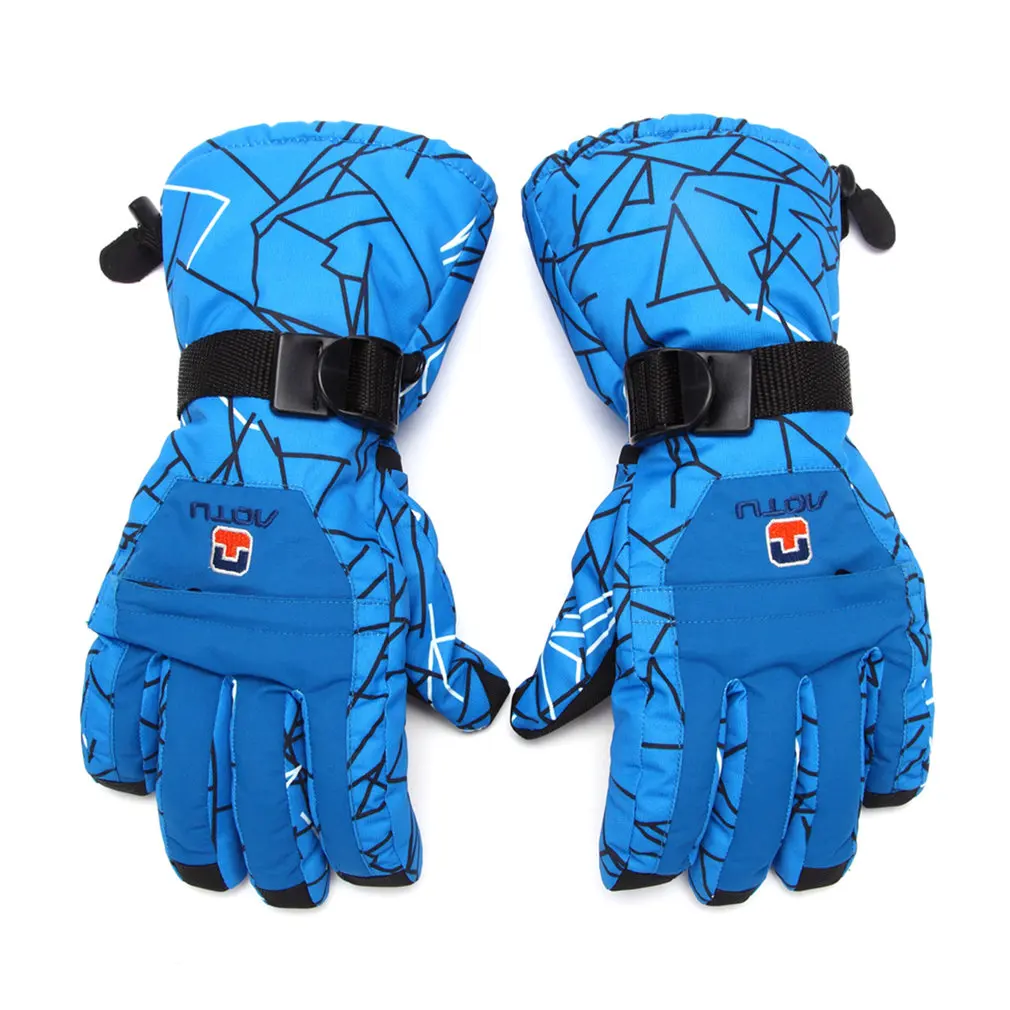 Зимние перчатки для спорта на открытом воздухе, сноуборда, снегохода, езды на мотоцикле, зимние перчатки, ветрозащитные, водонепроницаемые, унисекс, зимние перчатки - Цвет: Серый