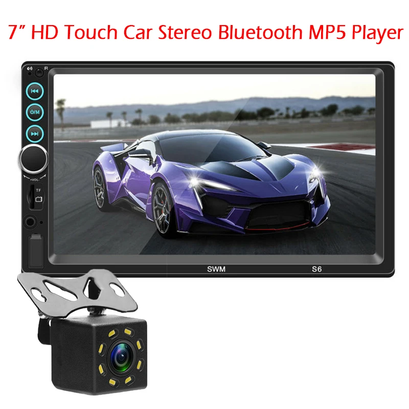 

1pc new 7"HD Touch 2Din Car Stereo Bluetooth MP5 Player Radio FM/AUX/USB/TF +Rear Camera 178*102*55mm