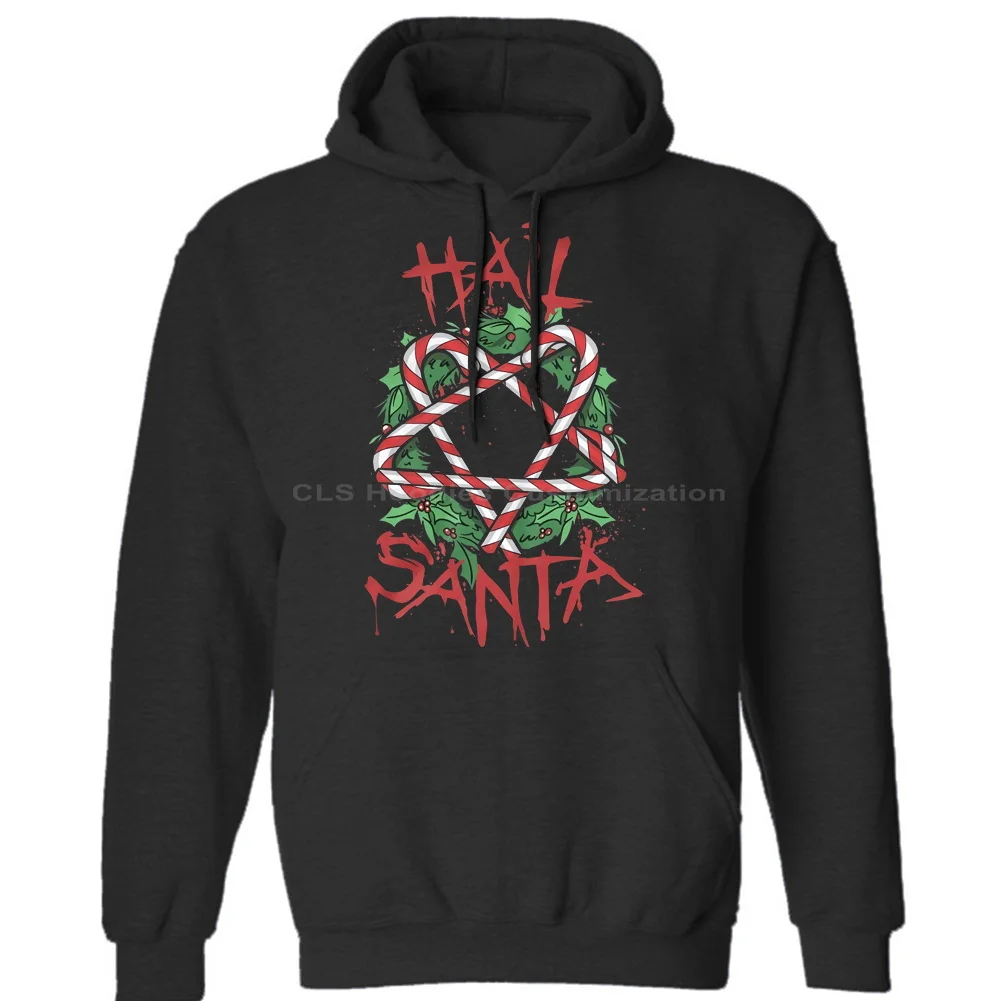 ГРАД Санта Клаус сатана пентаграмма Merry Christmas Metal Rock мужские унисекс(женские) зимние толстовки