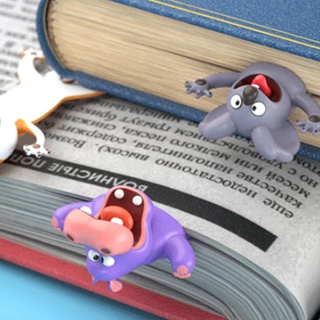 

3D Stereo Cartoon Animal Bookmarks Cute Koala Hippo PVC Creative Book Markers