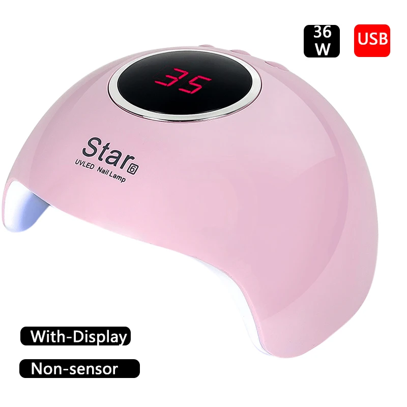 Star 6 Сушилка для ногтей Светодиодный УФ лампа 36 Вт мини-лампа с USB для маникюра ЖК-дисплей сушка все Гель-лак для ногтей инструменты для дизайна ногтей - Цвет: AS Picture