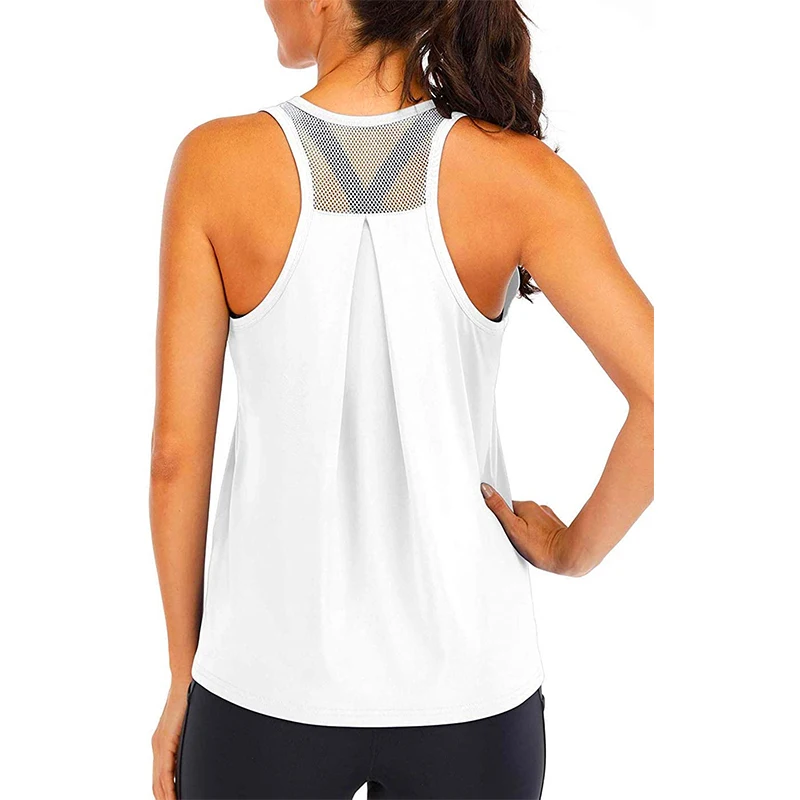 Yoga Shirt Female New Style T-Shirt Loose Fitness Tops Vest Women Sleeveless Sport Tee Quick-Drying Gym Running Workout Blouse 4