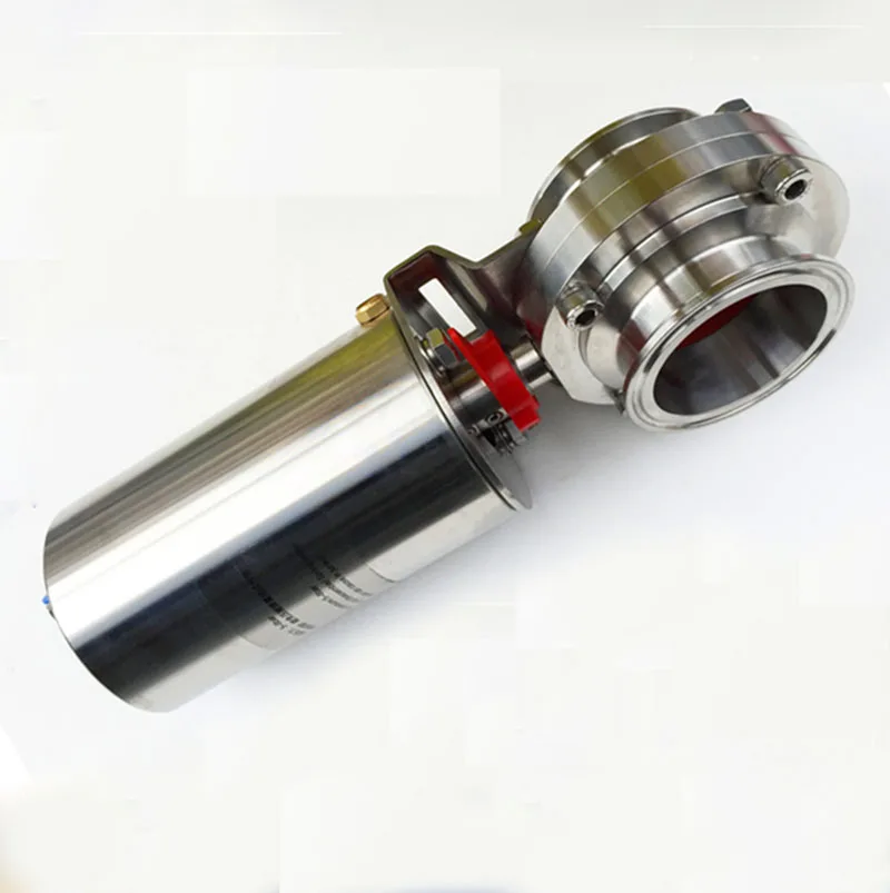 1-1/" SS304 пневматический клапан-бабочка из нержавеющей стали санитарный вертикальный привод с тремя зажимами Homebrew