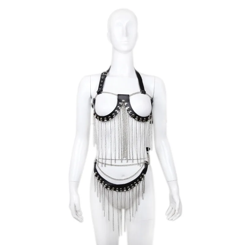 

Manufacturers Direct Selling Adult Female Leather Chain Bondage Clothes Flirting Leather Couples Toy