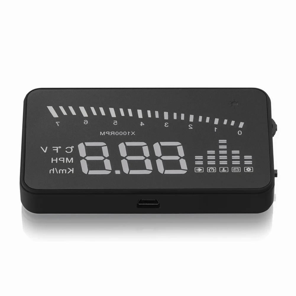 X5 " Автомобильный проектор HUD Дисплей дисплей скорость топлива Предупреждение OBD II скорость метр экран 3 дюйма HD