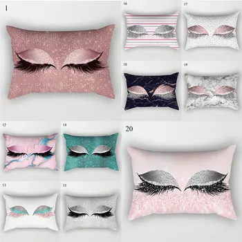 

Fashion Eyelash Decorative Throw Pillow Cushion Cover Home Decor Wedding Christmas Decoration Geometric Pink pillowcase Dropship