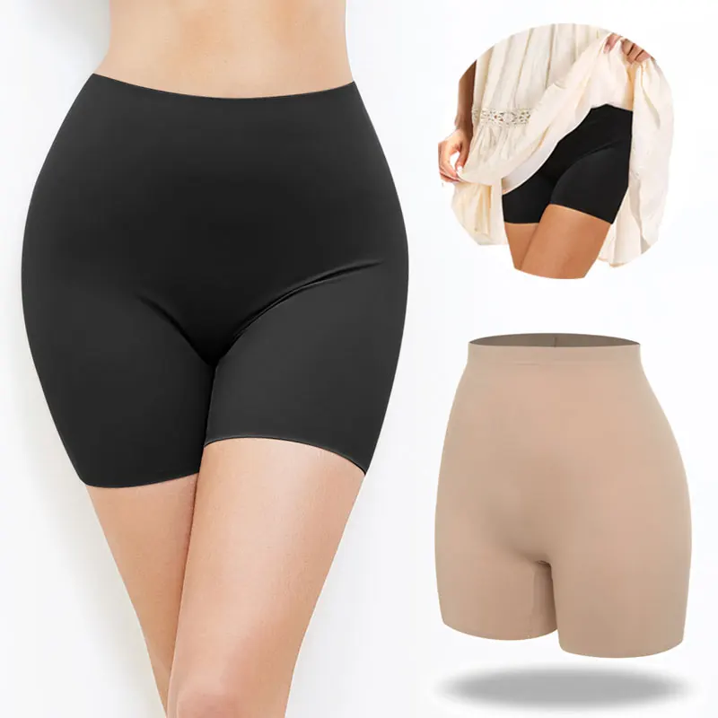 

Women Safety Shorts Anti Chafing Invisible Under Skirt Shorts Ladies Seamless Underwear Ultra Thin Ice Silk Cool Safety Pants
