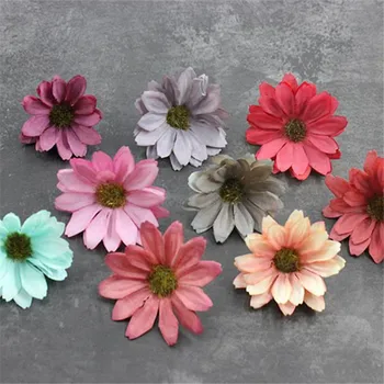 

Fake Sunflower Flower Head Dia.5.5cm/2.17 100Pcs Simulation Gerbera for DIY Wedding Hairpin Corsage Home Clothing Hat Decorative