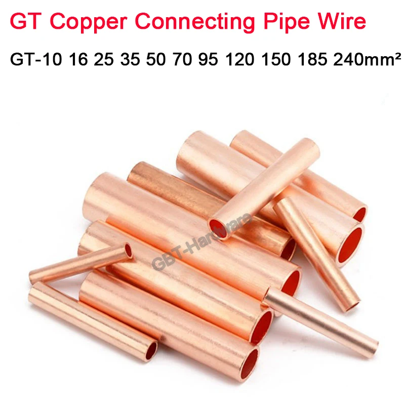 1PCS Copper Hollow Connecting Pipe GT-10 16 25 35 50 70 95 120 150 185 240 Square Straight Cable Pickling | Обустройство дома