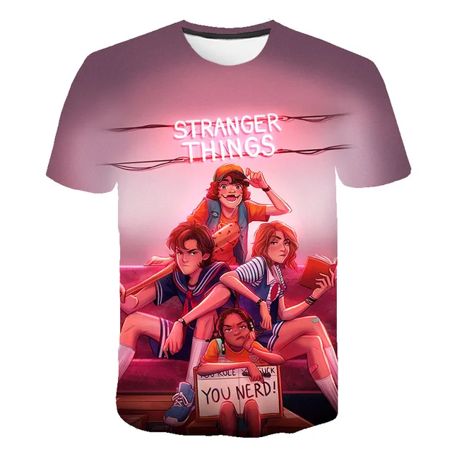 Stranger Things season 3 T Shirt Girl Upside Down Tshirt Eleven Girls Graphic Grunge T-shirt Teen Tee Shirts Children Clothing 2798