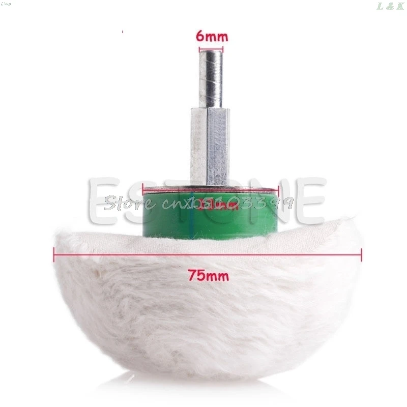 

New 3'' Cotton Dome Polishing Buffing Wheel Polish Drill 1/4'' Shank Brush M12 dropship