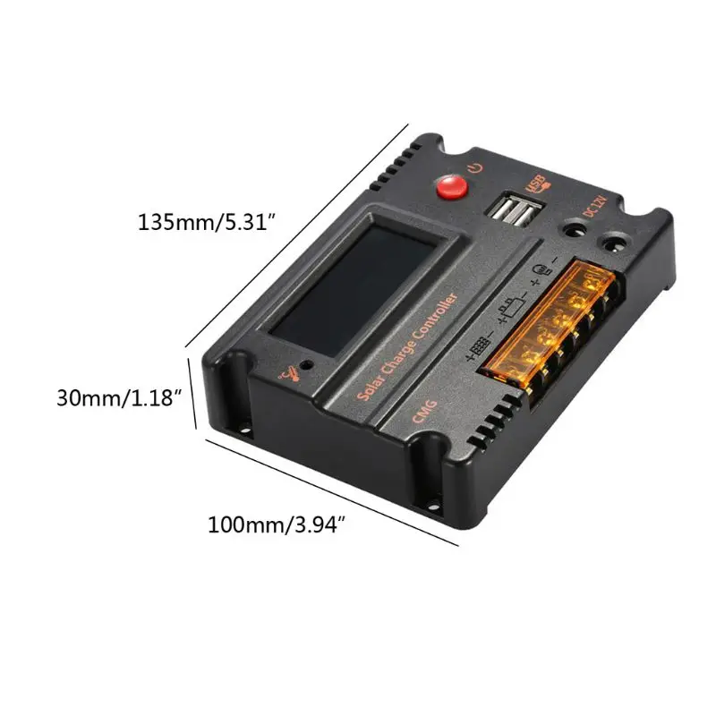 10/20A 12 V/24 V Солнечный контроллер заряда автоматический переключатель ЖК-панель регулятор заряда батареи